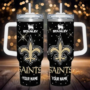New Orleans Saints NFL Metal Style Custom 40oz Stanley Tumbler AZC40OZT854