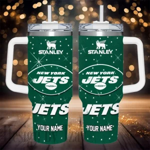 New York Jets NFL Metal Style Custom 40oz Stanley Tumbler AZC40OZT856