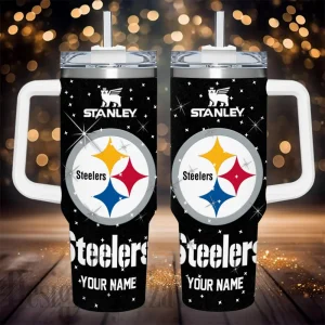 Pittsburgh Steelers NFL Metal Style Custom 40oz Stanley Tumbler AZC40OZT858