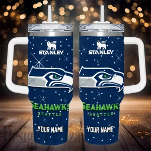 Seattle Seahawks NFL Metal Style Custom 40oz Stanley Tumbler AZC40OZT860