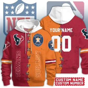 Houston Texans x Houston Astros Premium 3D Mixed Color Hoodie - Best Gifts For Fans AZHD1240