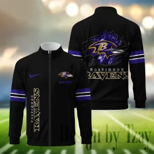 Baltimore Ravens Standing Neck Zipper Jacket SPTSCJAFP102