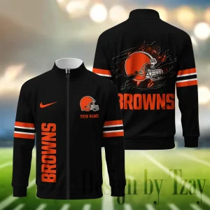 Cleveland Browns Standing Neck Zipper Jacket SPTSCJAFP107