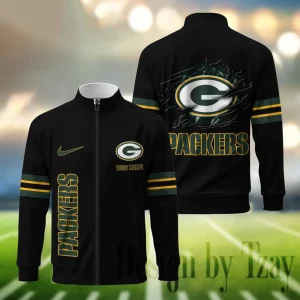 Green Bay Packers Standing Neck Zipper Jacket SPTSCJAFP111