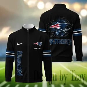New England Patriots Standing Neck Zipper Jacket SPTSCJAFP121