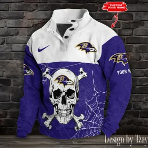 Baltimore Ravens Buttoned Collar Sweatshirt New Design 2025 S9DBSCH2095