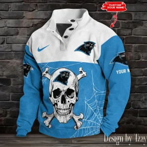 Carolina Panthers Buttoned Collar Sweatshirt New Design 2025 S9DBSCH2097