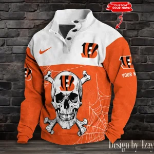 Cincinnati Bengals Buttoned Collar Sweatshirt New Design 2025 S9DBSCH2099