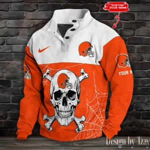 Cleveland Browns Buttoned Collar Sweatshirt New Design 2025 S9DBSCH2100
