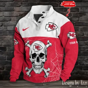 Kansas City Chiefs Buttoned Collar Sweatshirt New Design 2025 S9DBSCH2108