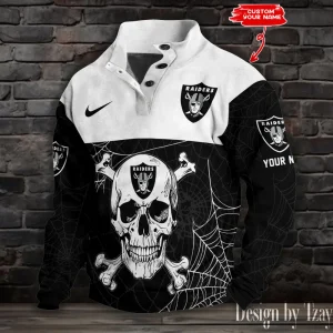Las Vegas Raiders Buttoned Collar Sweatshirt New Design 2025 S9DBSCH2109