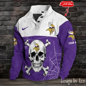 Minnesota Vikings Buttoned Collar Sweatshirt New Design 2025 S9DBSCH2113