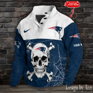 New England Patriots Buttoned Collar Sweatshirt New Design 2025 S9DBSCH2114