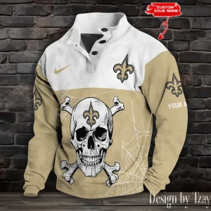 New Orleans Saints Buttoned Collar Sweatshirt New Design 2025 S9DBSCH2115