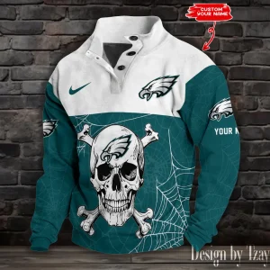 Philadelphia Eagles Buttoned Collar Sweatshirt New Design 2025 S9DBSCH2118