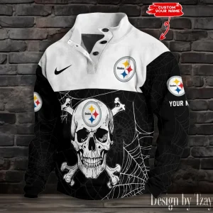 Pittsburgh Steelers Buttoned Collar Sweatshirt New Design 2025 S9DBSCH2119