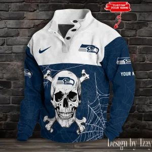 Seattle Seahawks Buttoned Collar Sweatshirt New Design 2025 S9DBSCH2121
