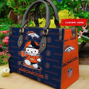 Denver Broncos Kitty Personalized Leather Hand Bag BBLTHB895