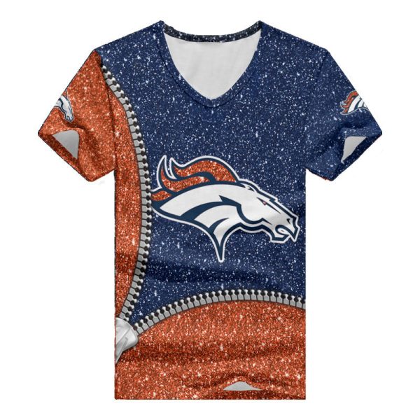 Denver Broncos Personalized V-neck Women T-shirt BG671 - Image 2