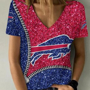 Buffalo Bills Personalized V-neck Women T-shirt BG674