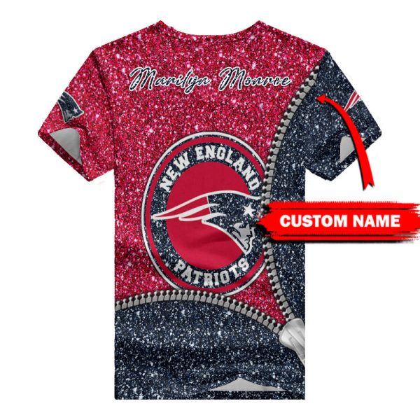 New England Patriots Personalized V-neck Women T-shirt BG675 - Image 2