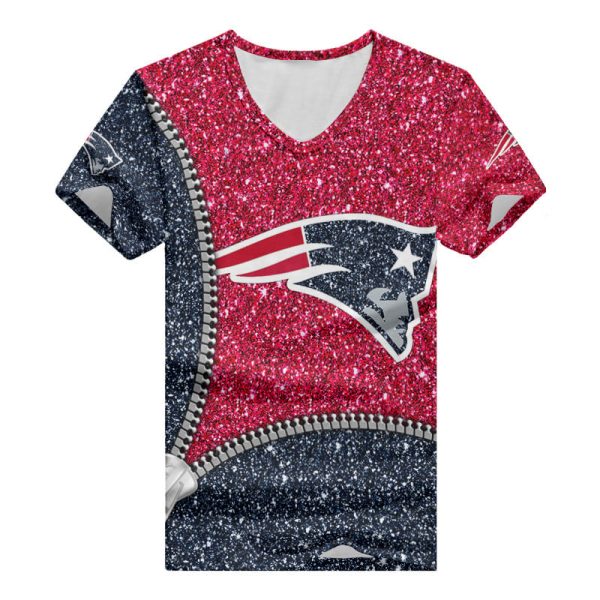 New England Patriots Personalized V-neck Women T-shirt BG675 - Image 3