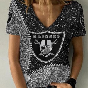 Las Vegas Raiders Personalized V-neck Women T-shirt BG677