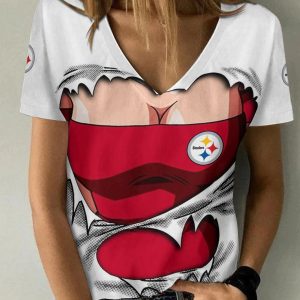 Pittsburgh Steelers V-neck Women T-shirt BG720