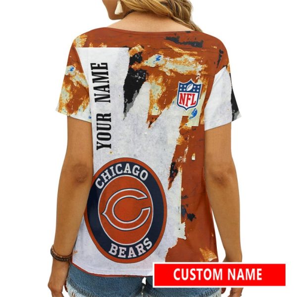 Chicago Bears Personalized V-neck Women T-shirt AGCWTS366 - Image 2