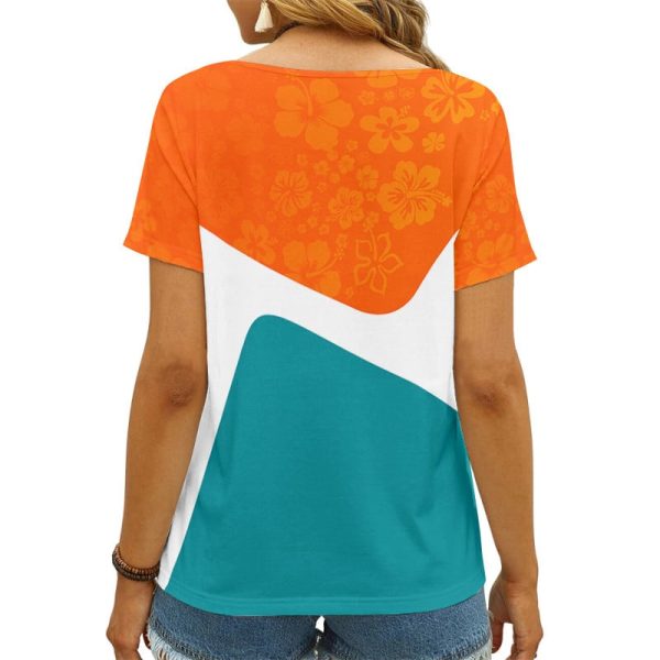 Miami Dolphins V-neck Women T-shirt AGCWTS396 - Image 2