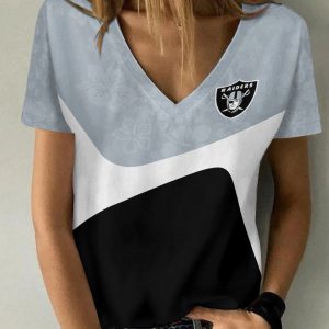 Las Vegas Raiders V-neck Women T-shirt AGCWTS397