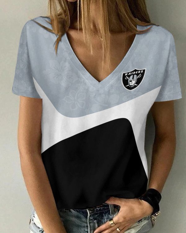 Las Vegas Raiders V-neck Women T-shirt AGCWTS397