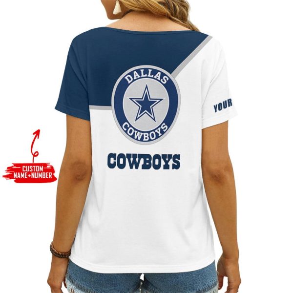 Dallas Cowboys Personalized V-neck Women T-shirt AGCWTS735 - Image 2