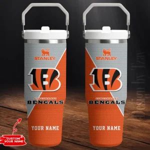 Cincinnati Bengals Portable Car Cup Stainless Steel 304 Tumbler Water Bottle 30oz AZFST365