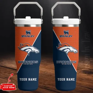 Denver Broncos Portable Car Cup Stainless Steel 304 Tumbler Water Bottle 30oz AZFST368