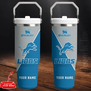 Detroit Lions Portable Car Cup Stainless Steel 304 Tumbler Water Bottle 30oz AZFST369