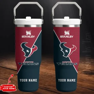 Houston Texans Portable Car Cup Stainless Steel 304 Tumbler Water Bottle 30oz AZFST371