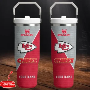 Kansas City Chiefs Portable Car Cup Stainless Steel 304 Tumbler Water Bottle 30oz AZFST374