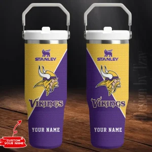 Minnesota Vikings Portable Car Cup Stainless Steel 304 Tumbler Water Bottle 30oz AZFST379