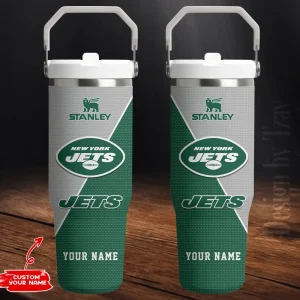 New York Jets Portable Car Cup Stainless Steel 304 Tumbler Water Bottle 30oz AZFST383