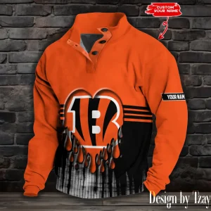 Cincinnati Bengals Buttoned Collar Sweatshirt New Design 2025 S9DBSCH2131