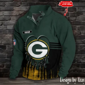 Green Bay Packers Buttoned Collar Sweatshirt New Design 2025 S9DBSCH2136