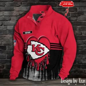 Kansas City Chiefs Buttoned Collar Sweatshirt New Design 2025 S9DBSCH2140
