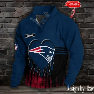 New England Patriots Buttoned Collar Sweatshirt New Design 2025 S9DBSCH2146