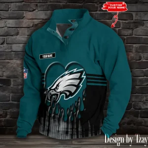 Philadelphia Eagles Buttoned Collar Sweatshirt New Design 2025 S9DBSCH2150