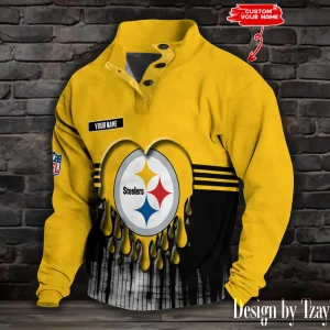 Pittsburgh Steelers Buttoned Collar Sweatshirt New Design 2025 S9DBSCH2151