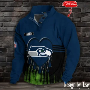 Seattle Seahawks Buttoned Collar Sweatshirt New Design 2025 S9DBSCH2153