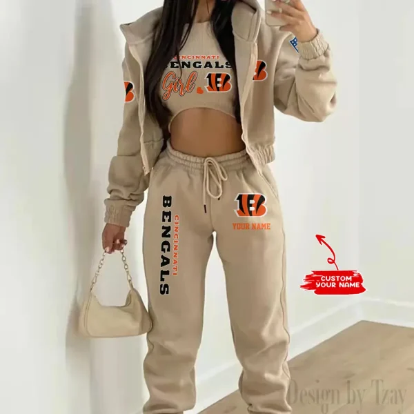 Cincinnati Bengals Personalized Women Sporty Streetwear Set SPTWAL3PS200 - Image 3
