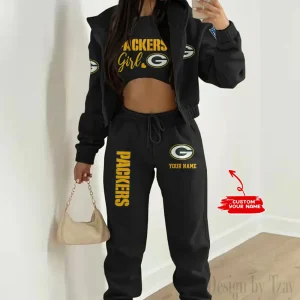 Green Bay Packers Personalized Women Sporty Streetwear Set SPTWAL3PS205
