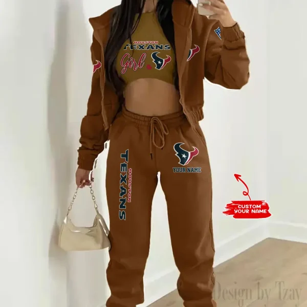 Houston Texans Personalized Women Sporty Streetwear Set SPTWAL3PS206 - Image 6